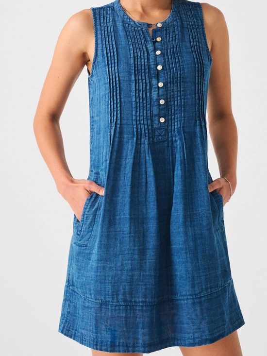 Faherty Dresses & Skirts - FAHERTY Isha Indigo Organic Cotton Dress Size Medium